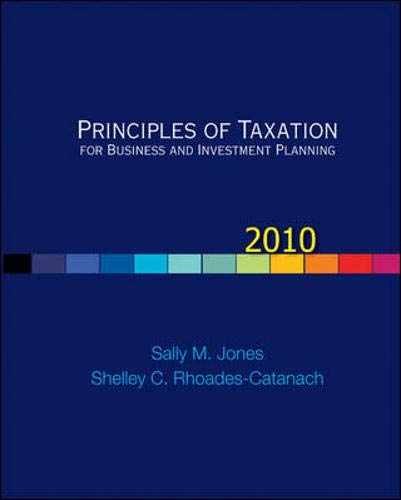 Principles of Taxation – Hardcover, by Jones Sally; Rhoades-Catanach – Very Good