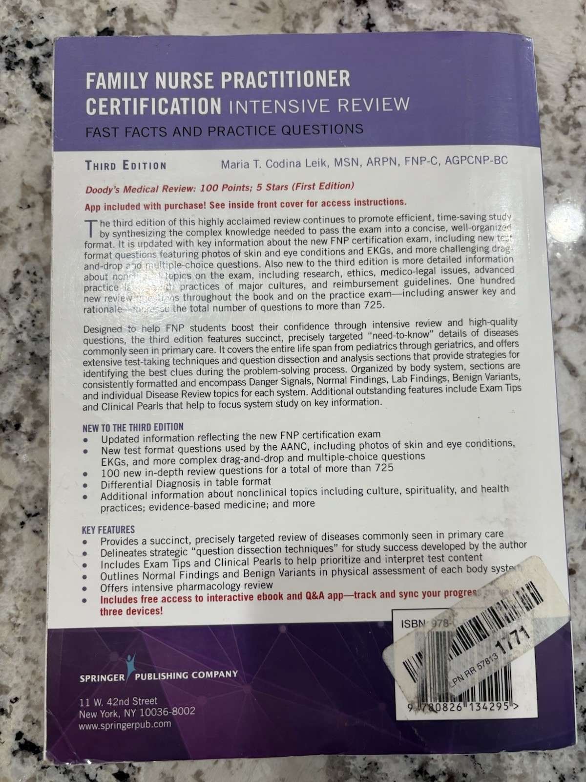 Family Nurse Practitioner Certification Intensive Review, Third Ed byMaria Leik