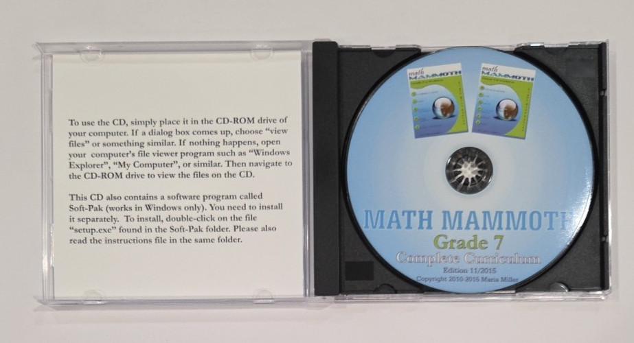 Math Mammoth Light Blue Series Grade 7 Complete Curriculum CD-ROM