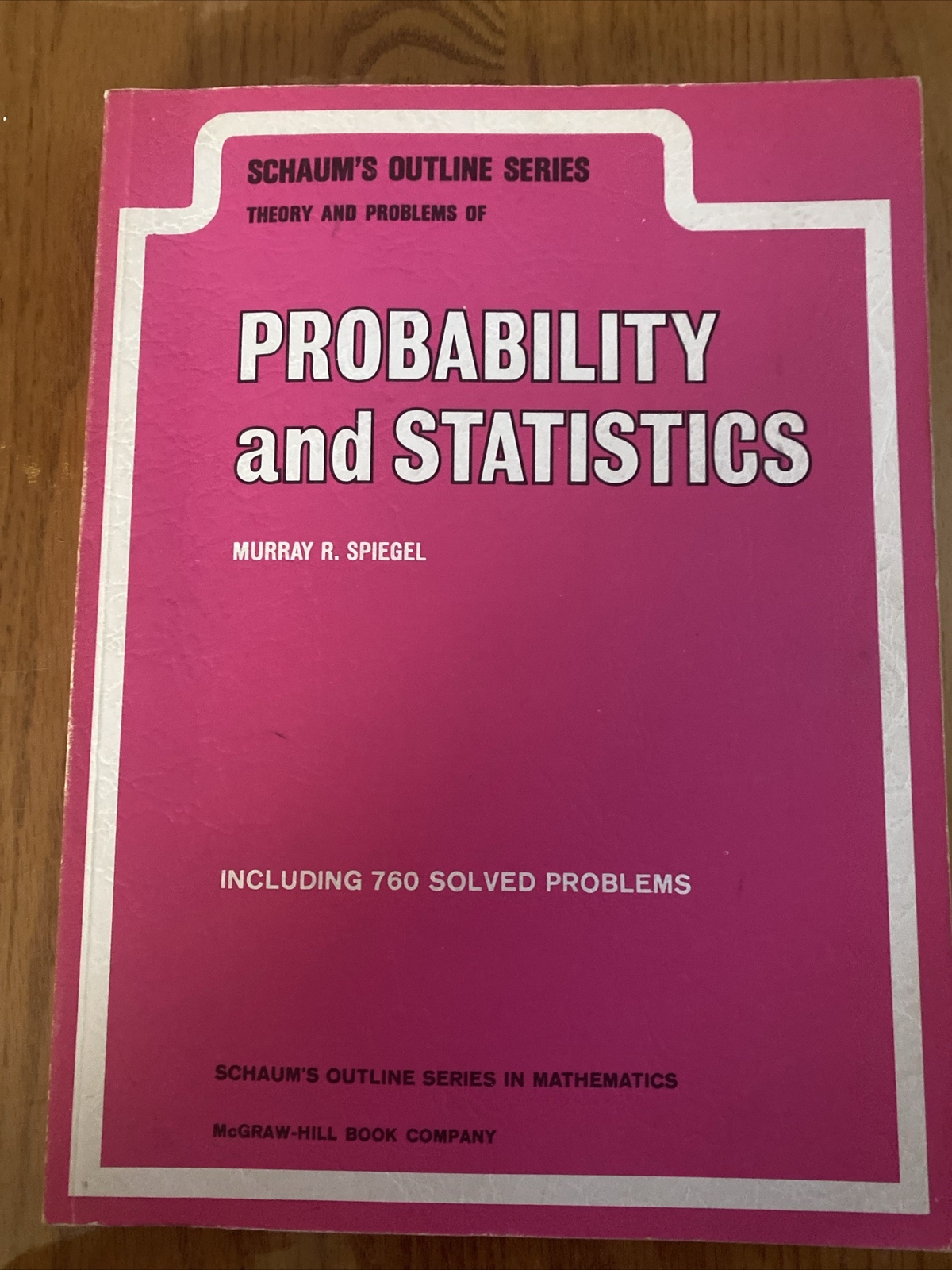 Schaum’s Outline Series Probability and Statistics 1975 Murray R. Spiegel