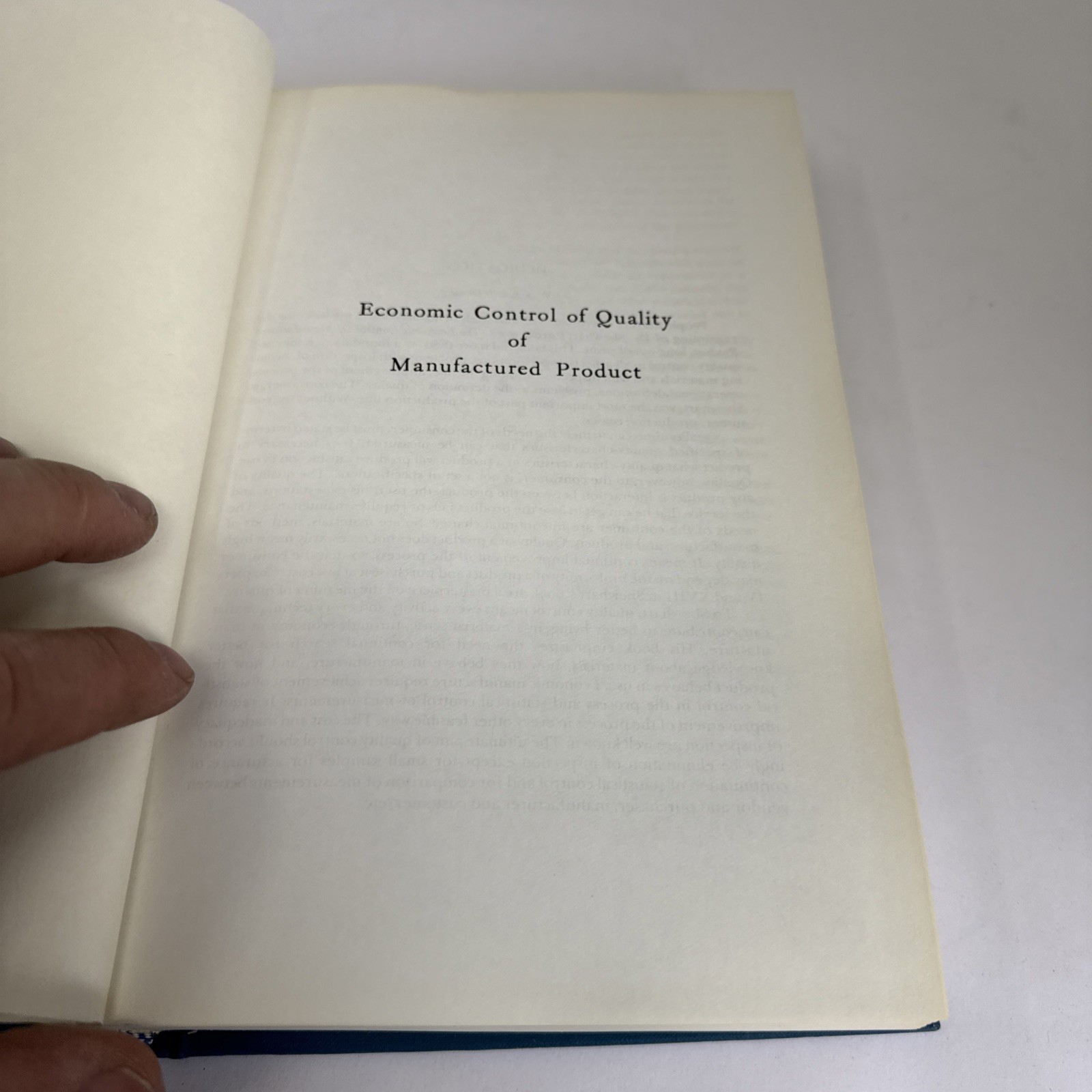 Shewhart Economic Control of Quality Manufactured Product 1980 ASQC HC Deming SP