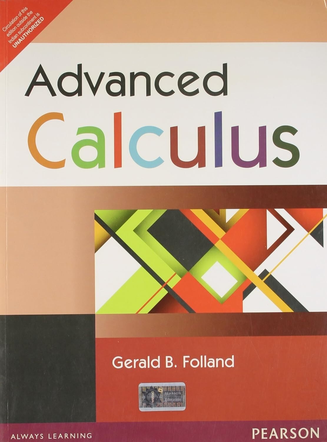 ADVANCED CALCULUS-Gerald B Folland-NEW, DDP shipment(IMPORT CHARGES PAID)