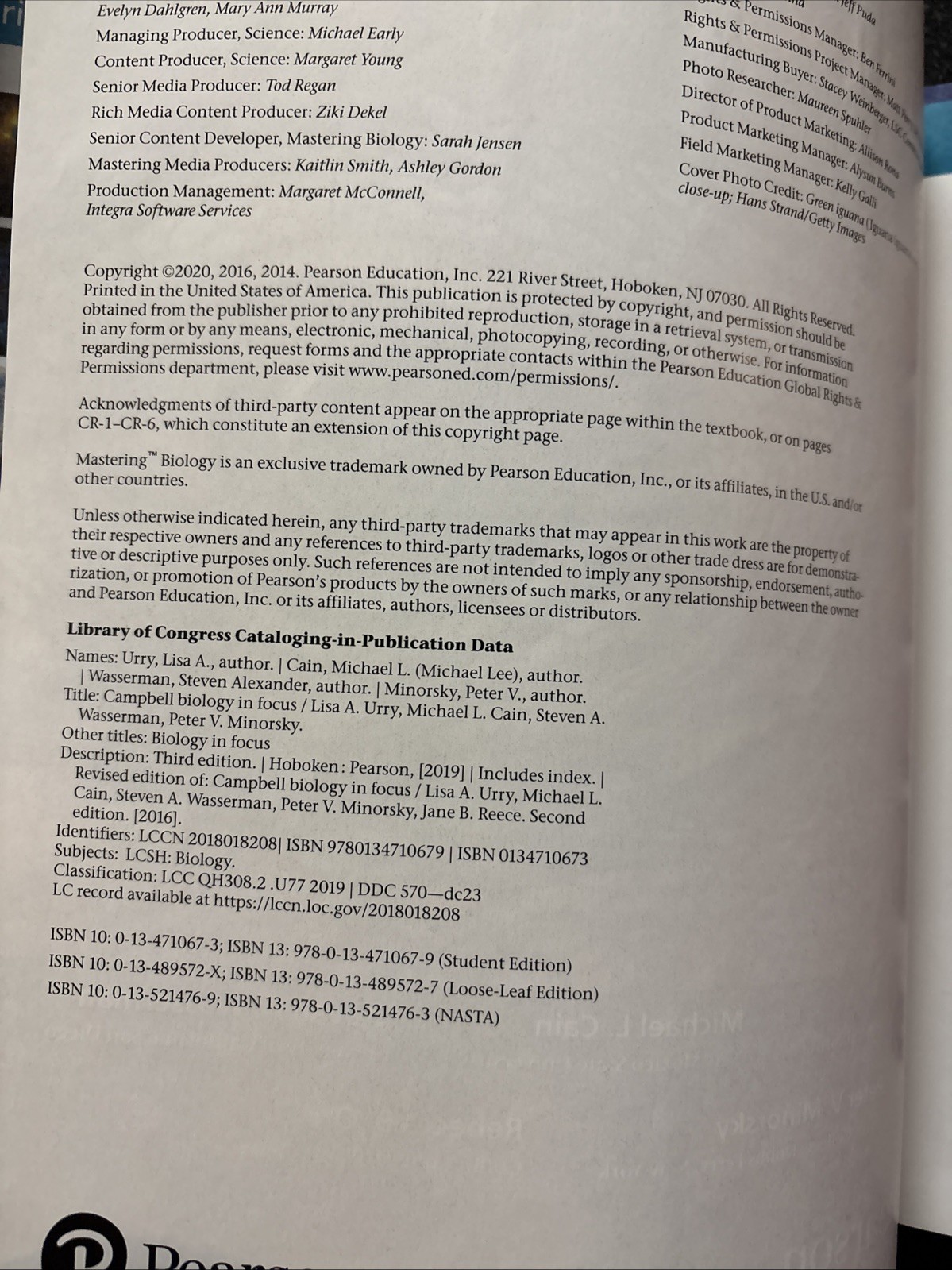Campbell Biology in Focus by Lisa Urry, Steven Wasserman, Michael Cain and Peter