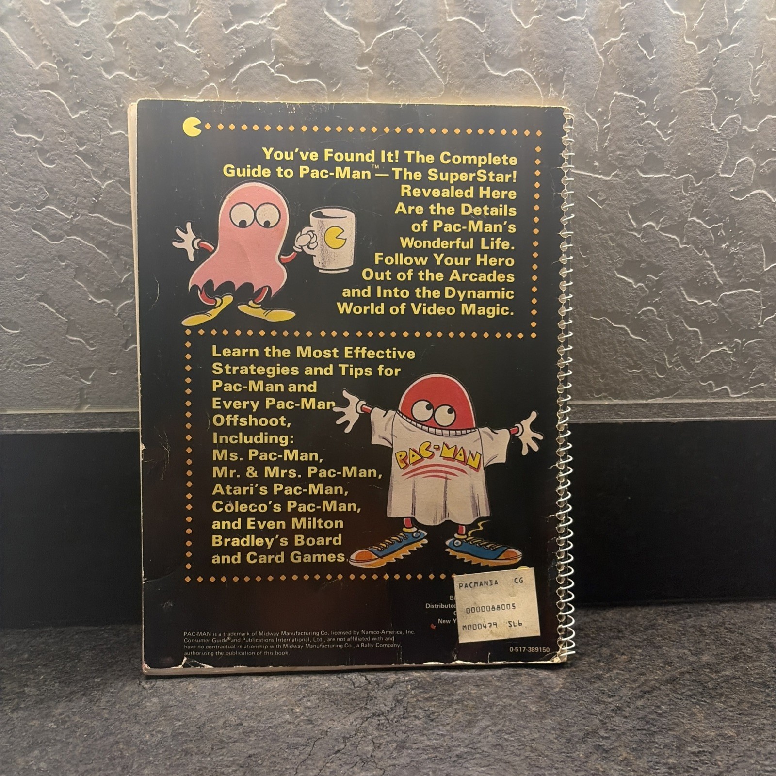 Pac-Mania 1982 Consumer Guide Spiral Book Vintage Arcade Pac-Man Strategies