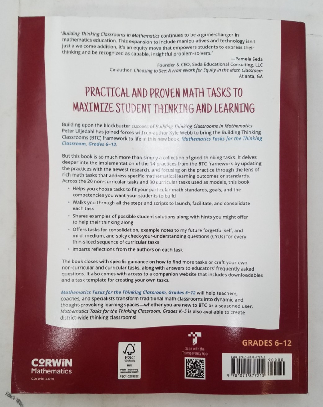 Mathematics Tasks for the Thinking Classroom,Grades 6-12-9781071877210
