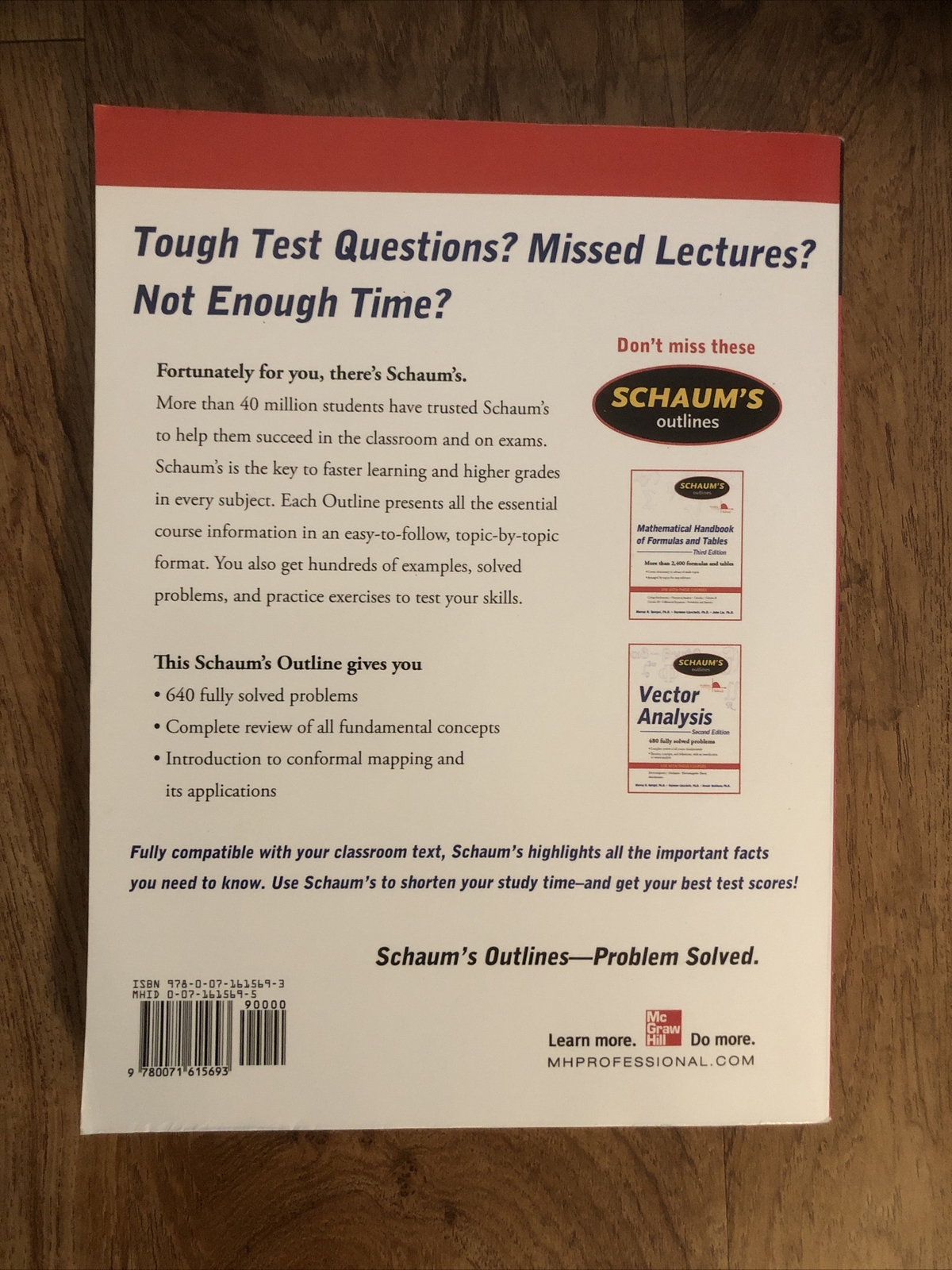 Schaum’s Complex Variables 2nd Ed by Multiple Authors- McGraw-Hill Paperback LN