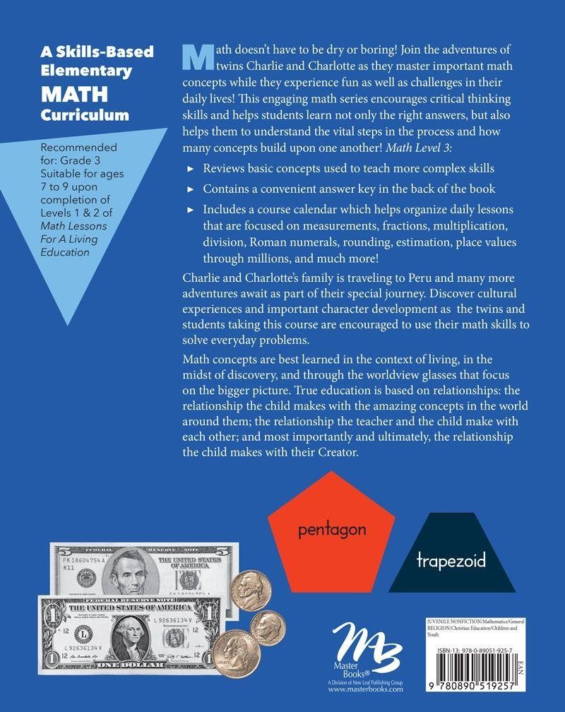 New Master Books MATH Lessons Living Education Level 3 & PRACTICE Makes Perfect
