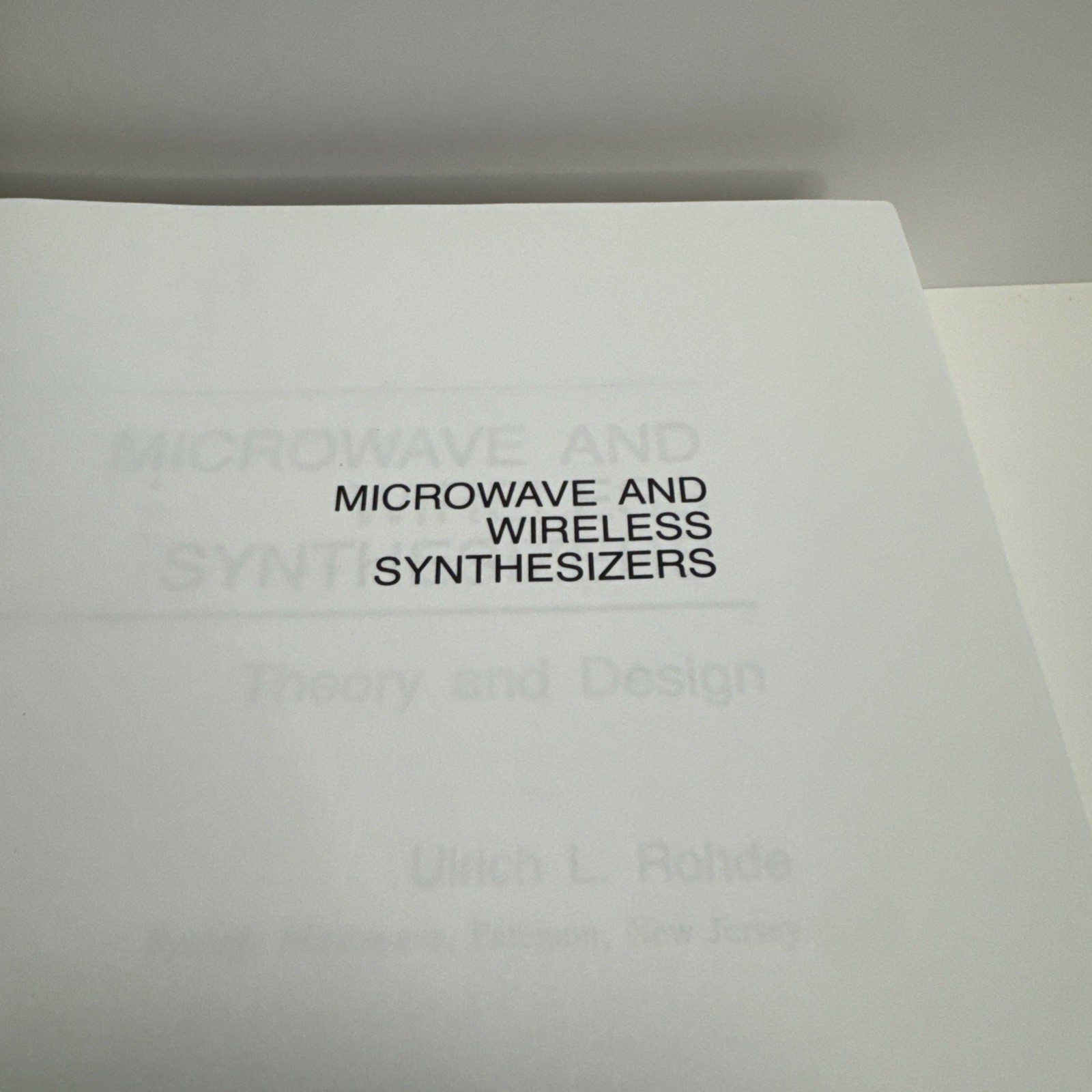 Microwave and Wireless Synthesizers : Theory and Design, Hardcover by Rohde, …