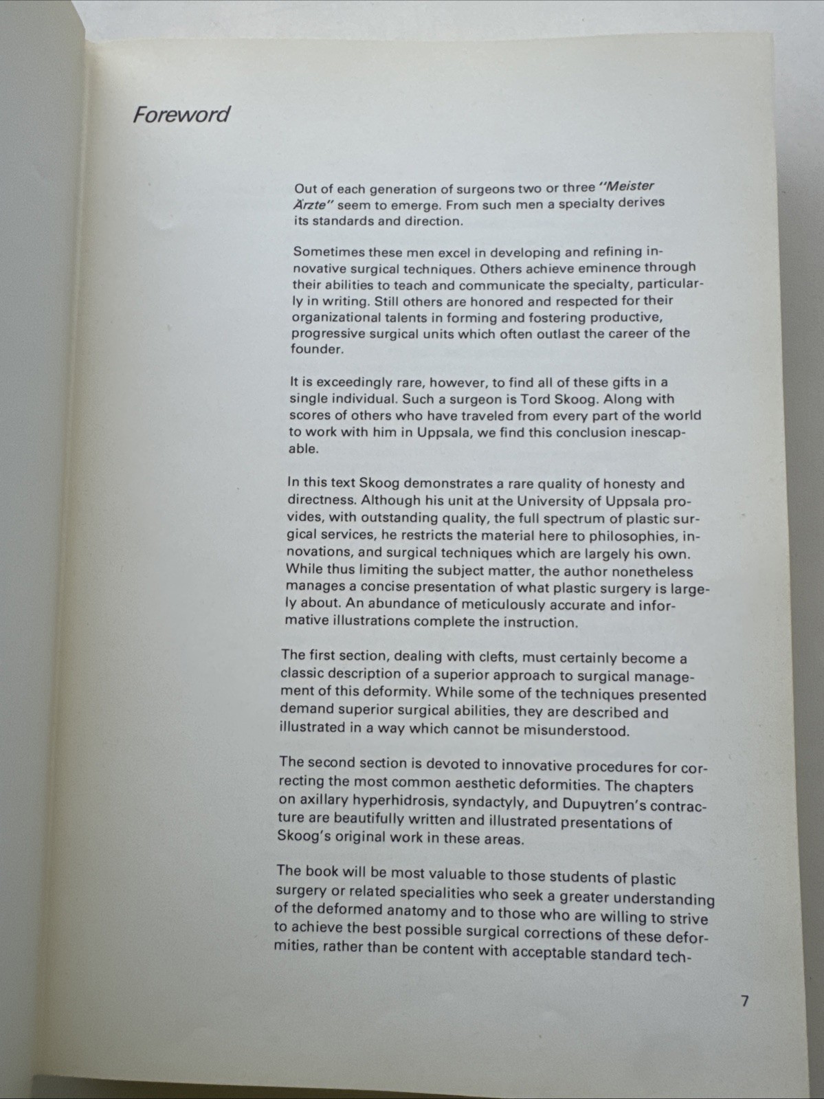 Plastic Surgery: New Methods and Refinements Tord Skoog 1974 HC VTG Medical Book
