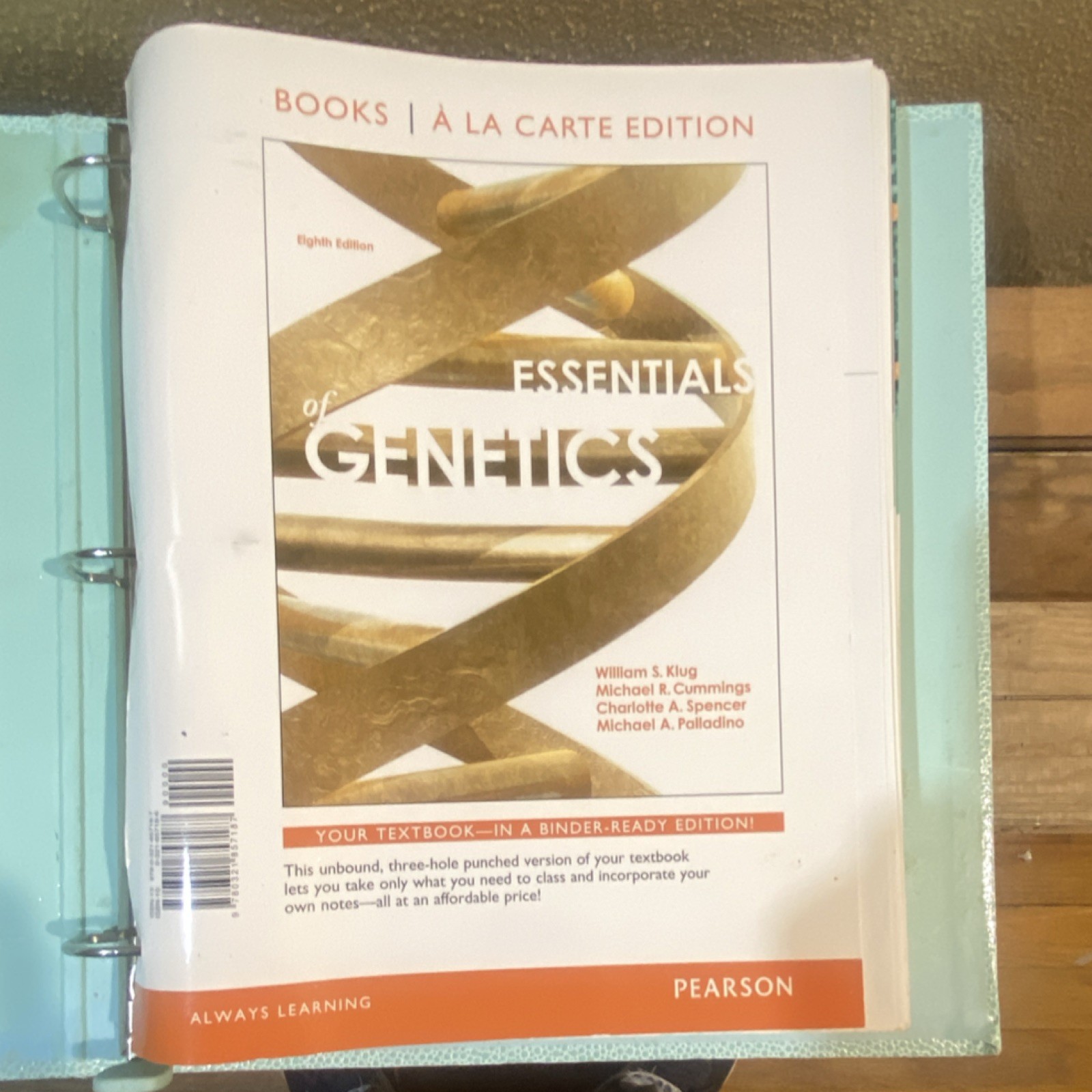 Pearson Essentials of Genetics Eighth Edition Ringbound Books a La Carte