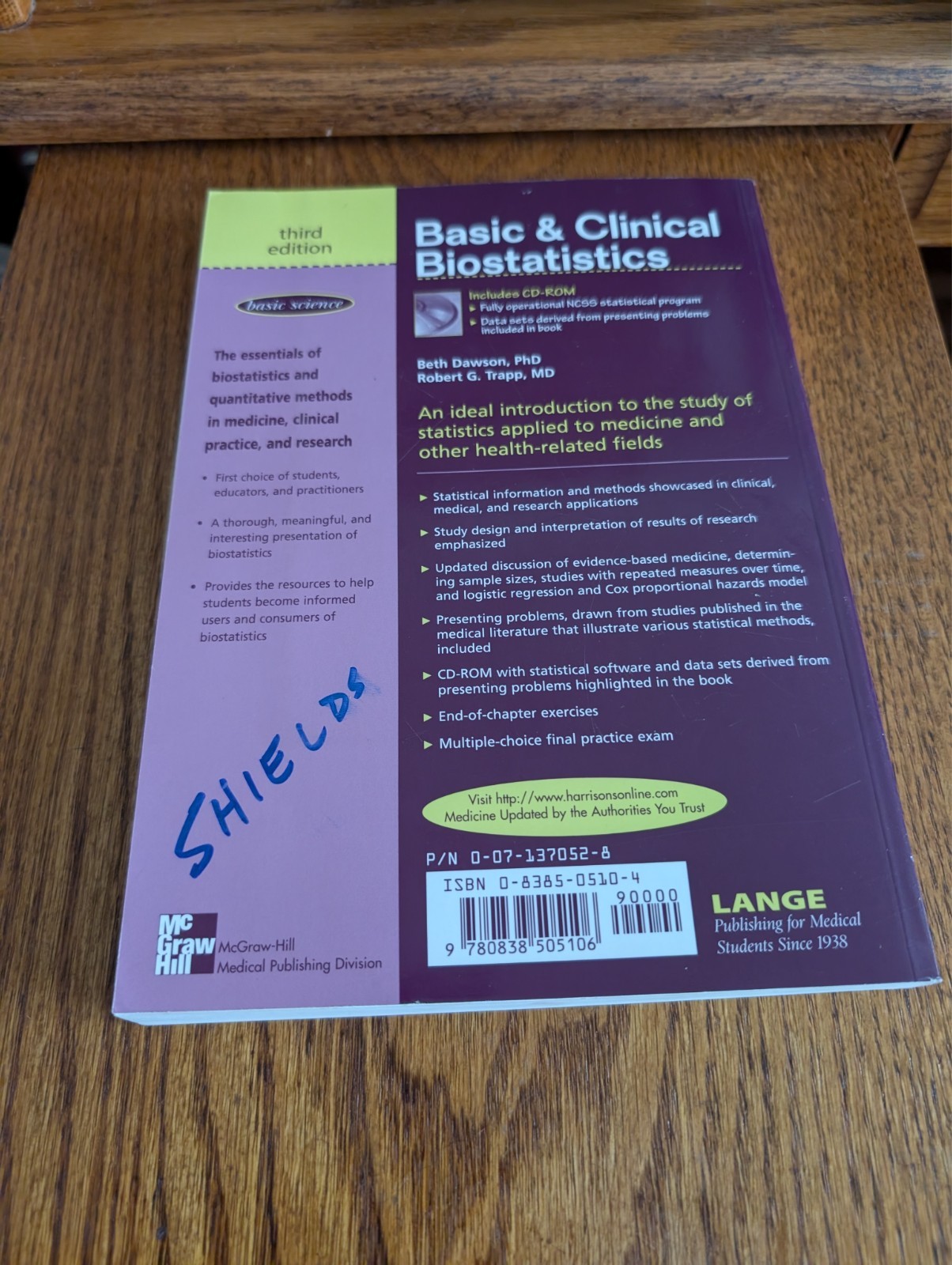 Basic and Clinical Biostatistics (Third Edition) by Susan White. -Paperback