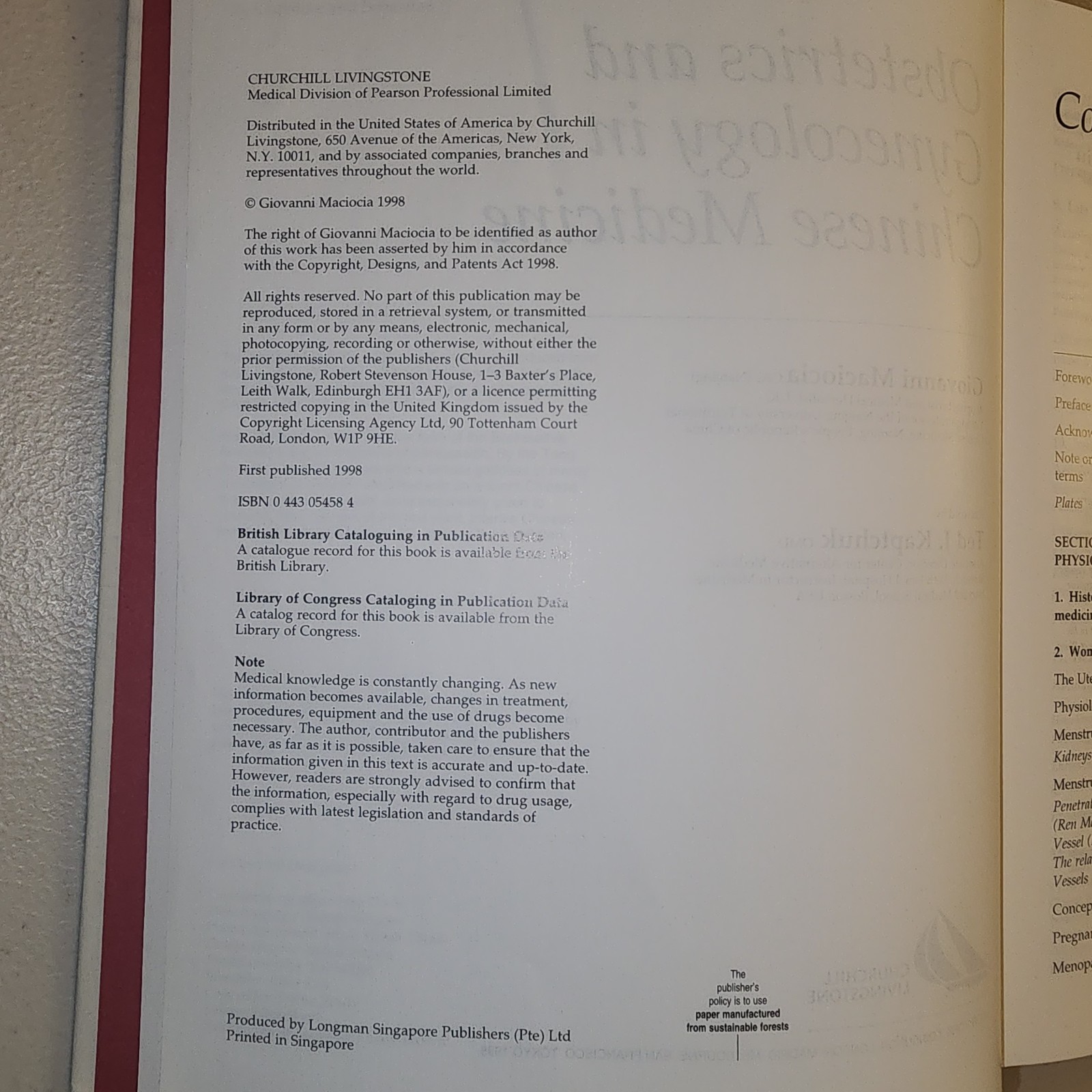 Obstetrics and Gynecology in Chinese Medicine by Giovanni Maciocia