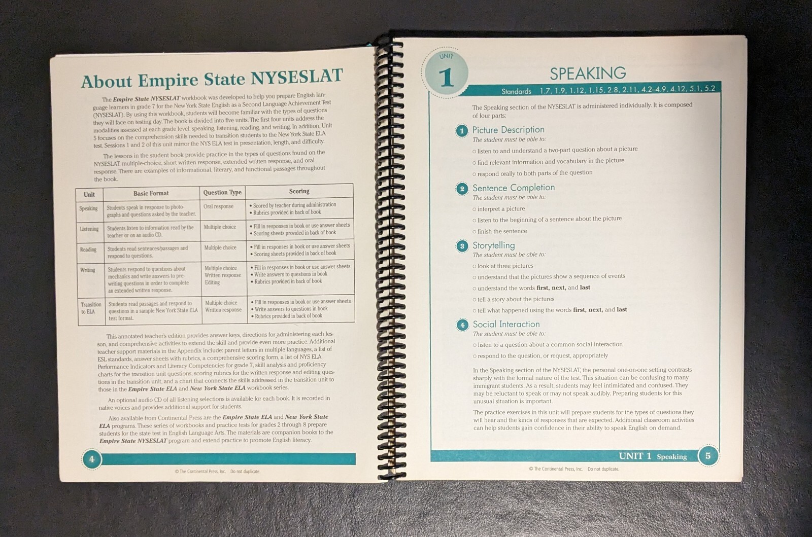 Continental Press Empire State NYSESLAT ESL/ELL Teacher’s Edition Grade 7