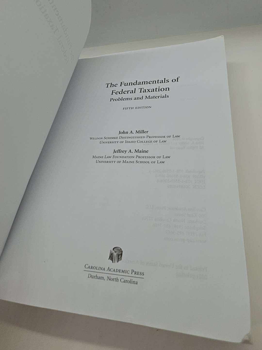 The Fundamentals of Federal Taxation by Miller John