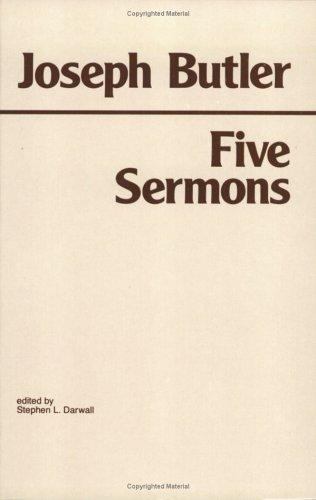Hackett Classics Ser.: Joseph Butler: Five Sermons by Joseph Butler (1983,…