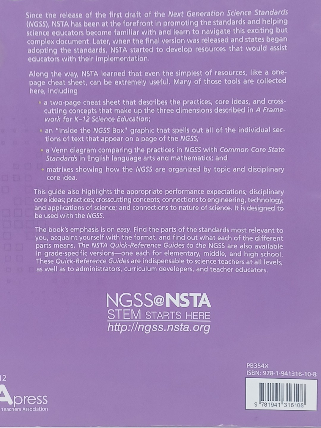 The NSTA Quick-Reference Guide to the NGSS, K-12