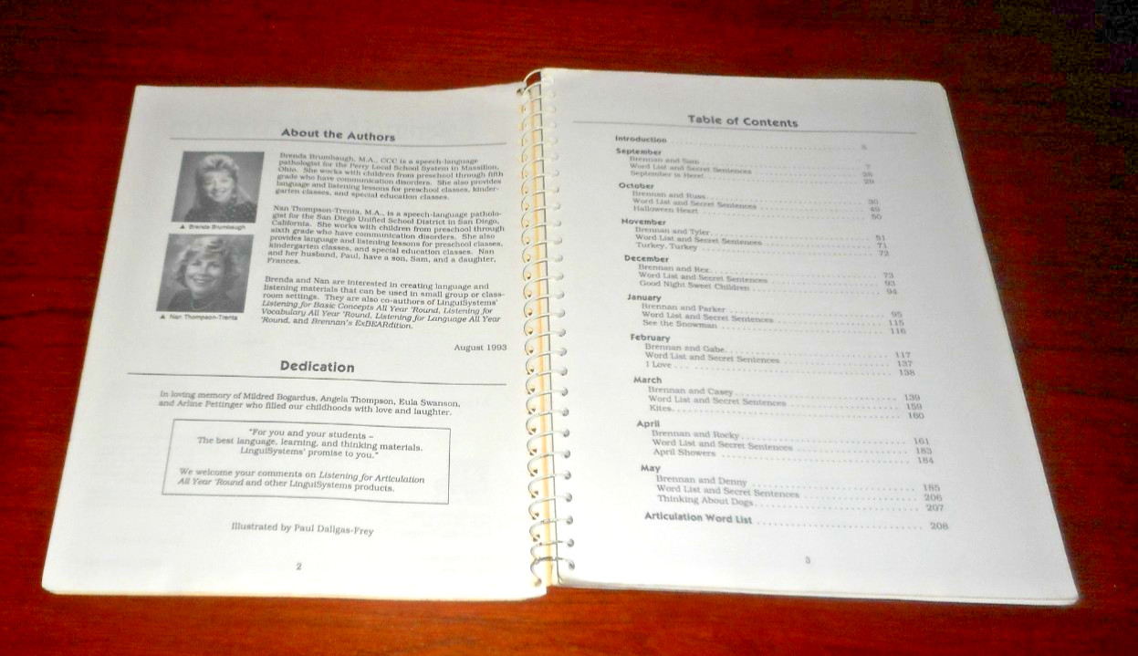 Listening for Articulation- All Year Round (LinguiSystems-Spiral PB 1993)