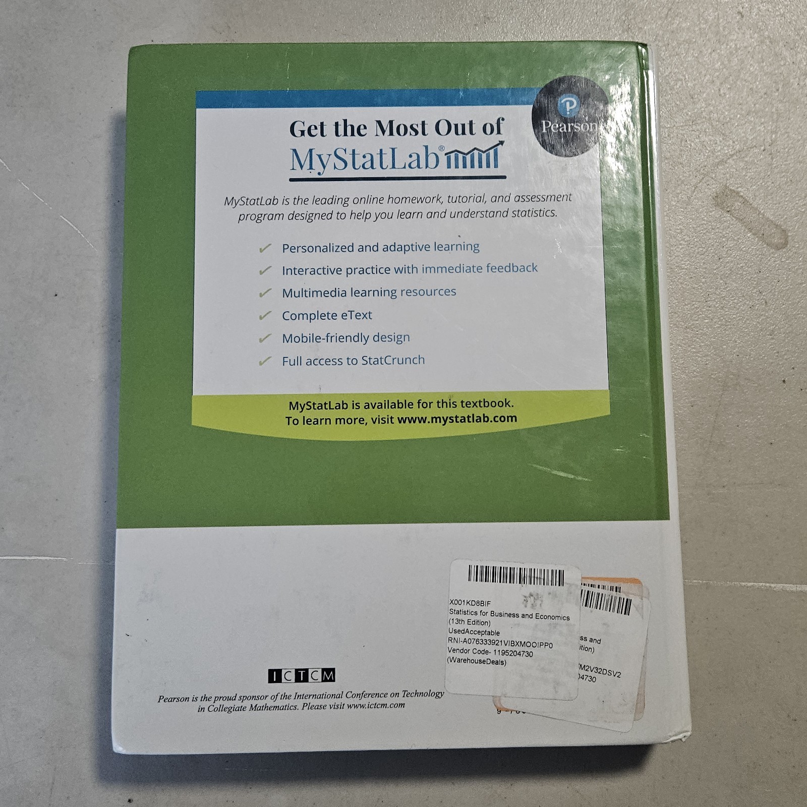 Statistics for Business and Economics by P. George Benson, Terry Sincich and…