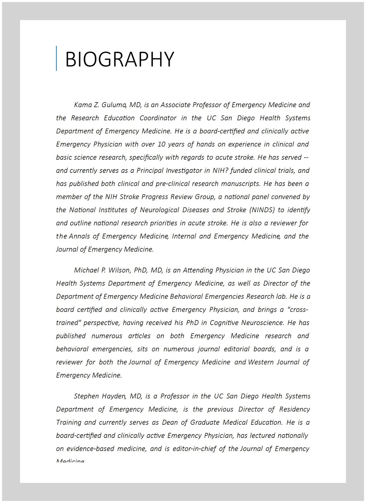 Doing Research in Emergency and Acute Care : Making Order Out of Chaos, Paper…