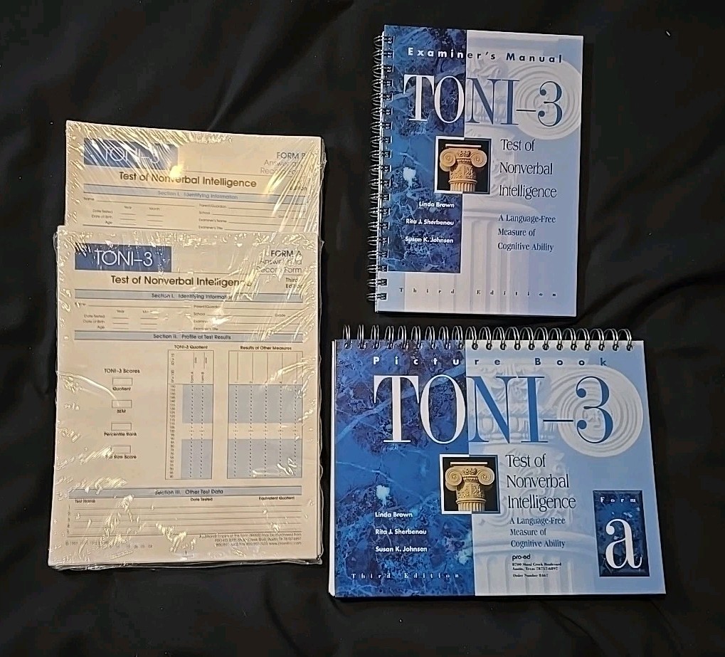 Test Of Nonverbal Intelligence 3 (TONI-3) By Pro-Ed (3rd Edition)
