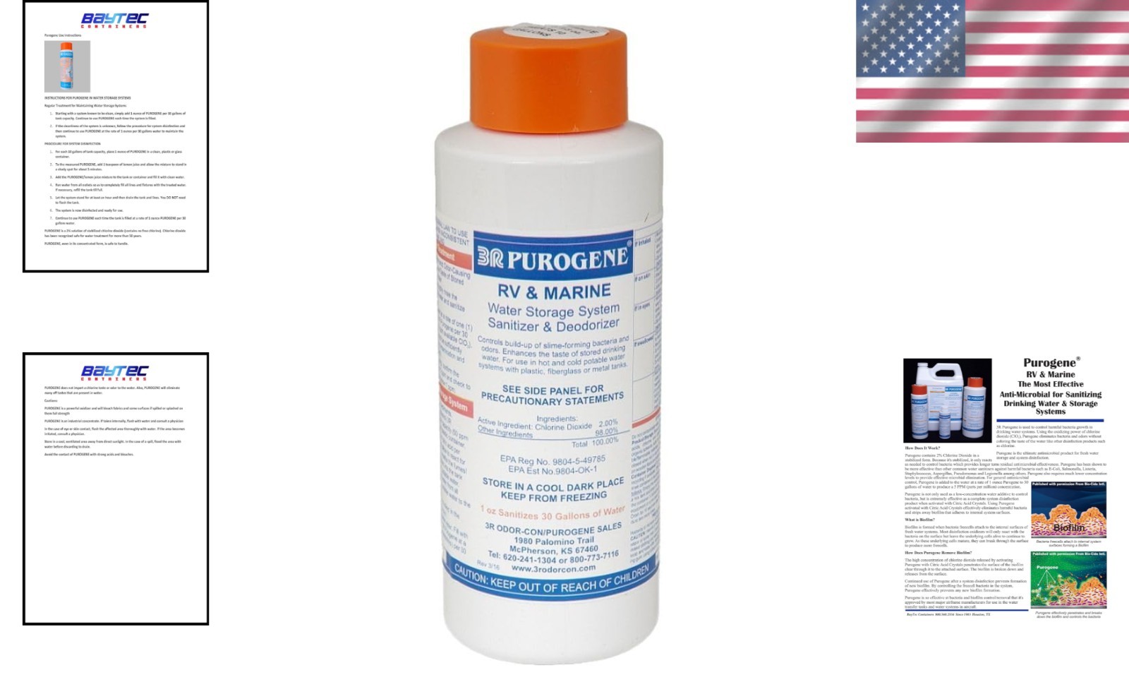 Long-Term Water Storage Treatment: 32oz Purogene Anti-Odor & Chlorine Reducer