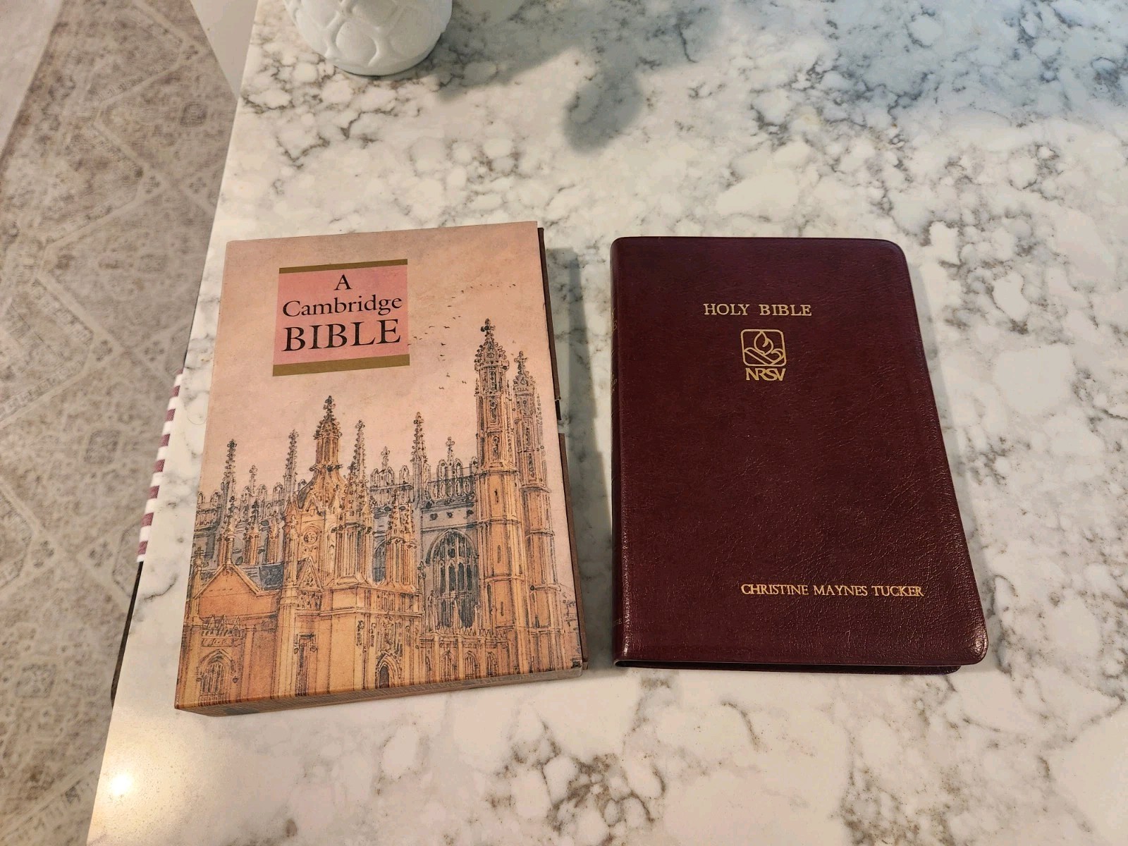 Holy Bible NRSV Minster Text Edition Dark Red Bonded Leather Burgundy Cambridge