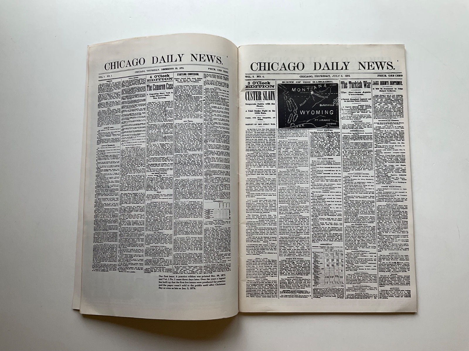 Chicago Daily News 100 Years Of Famous Front Pages. 1875-1975. 11×17.