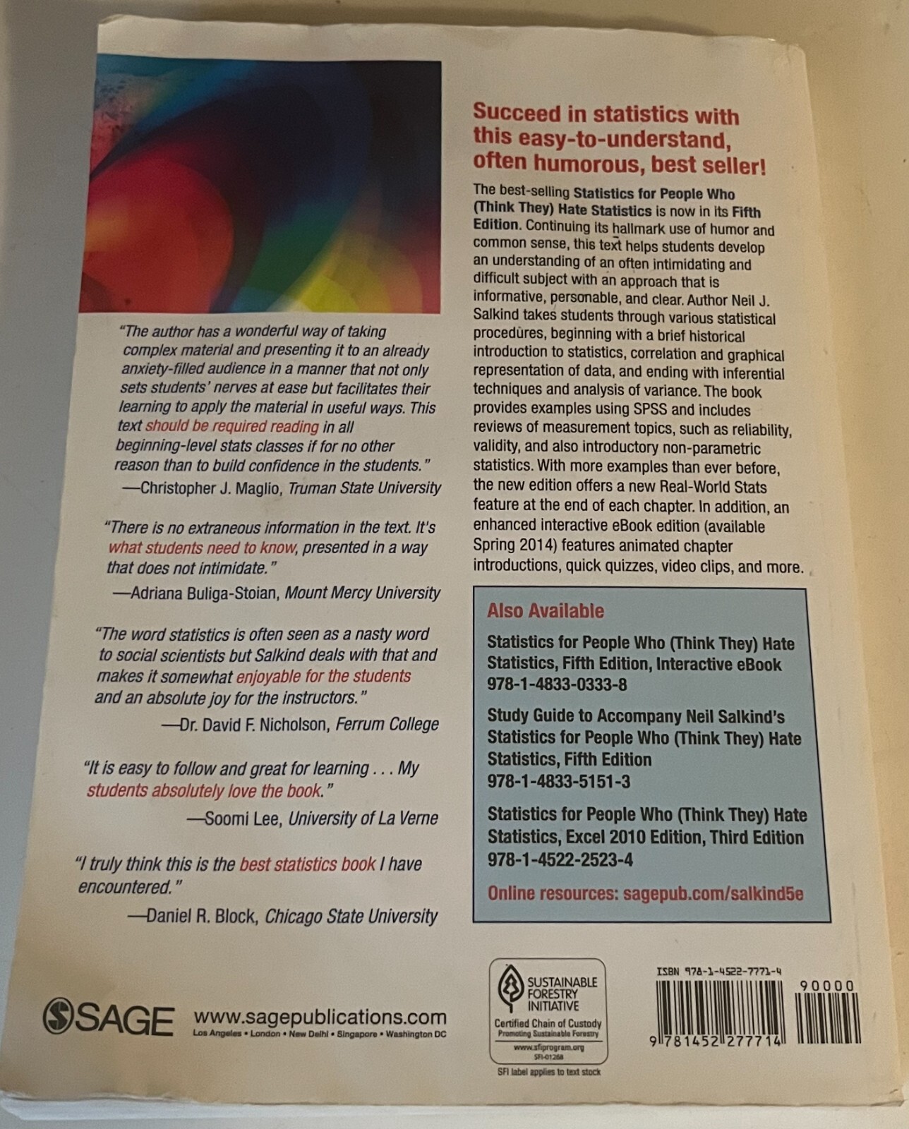 Statistics for People Who (Think They) Hate Statistics by Neil J. Salkind (2013)