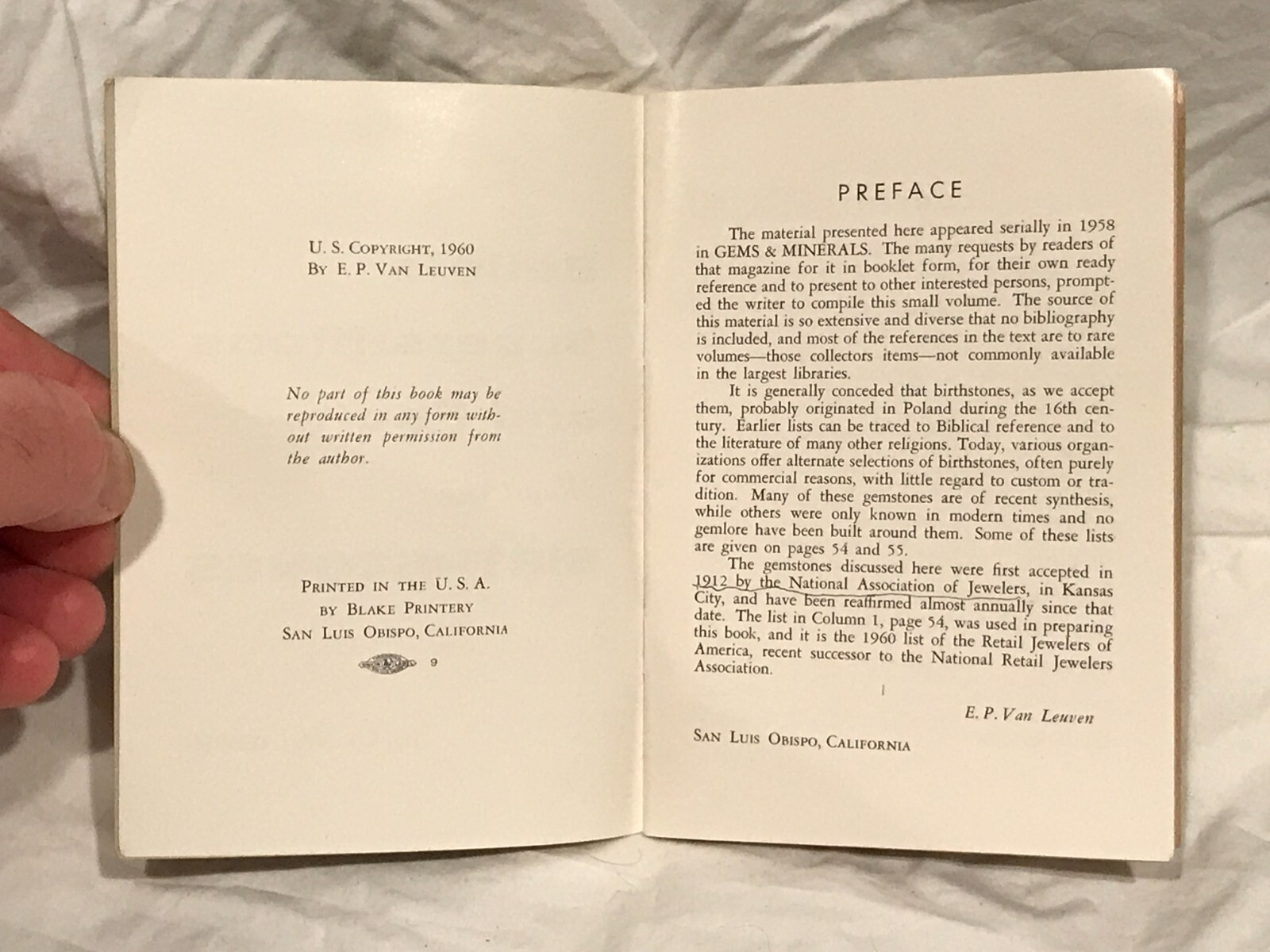 Beliefs Superstitions and Facts about the Birthstones Van Leuven First Edition