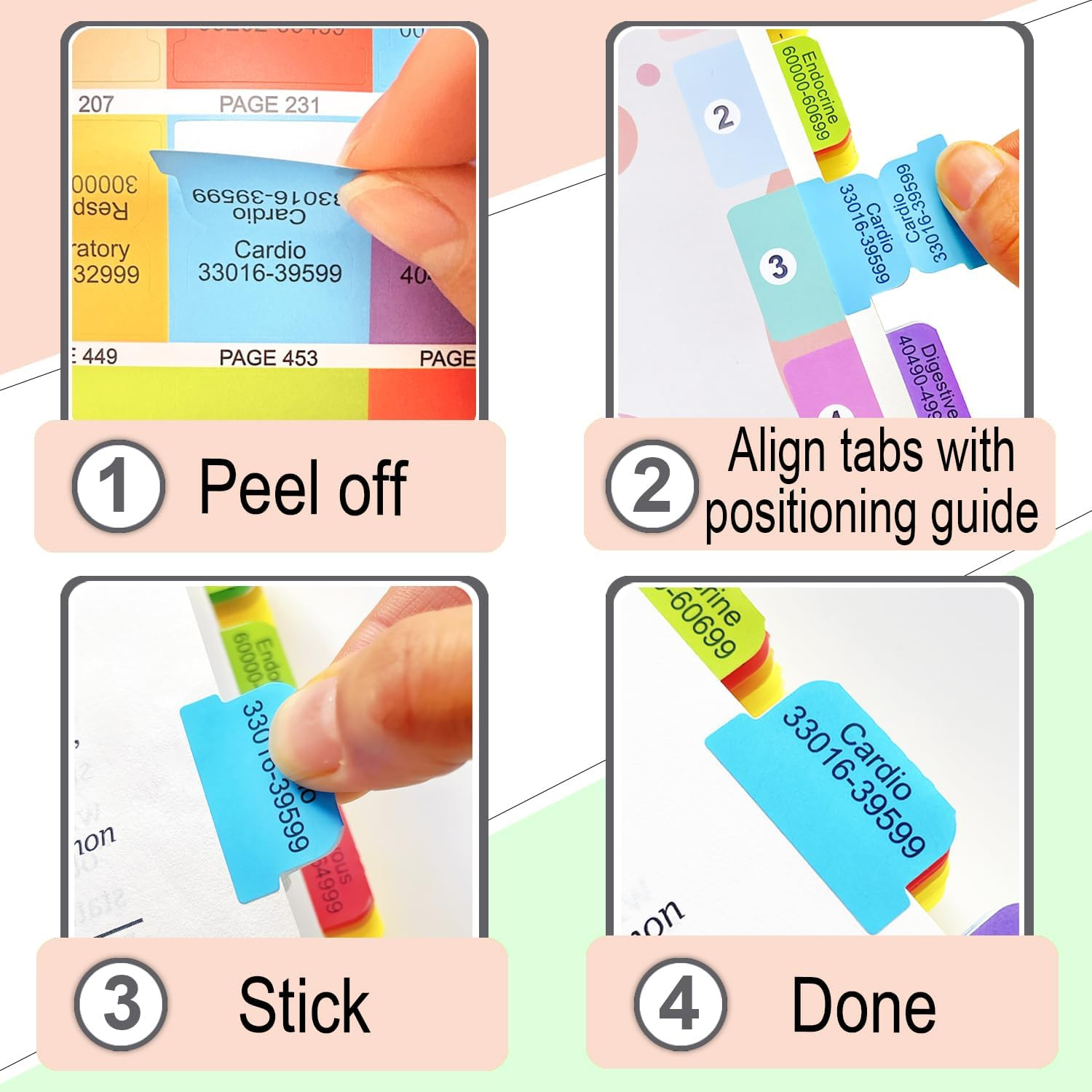 Index Tabs for CPT 2025/2026 Professional Edition. Color-Coded and Laminated Tab