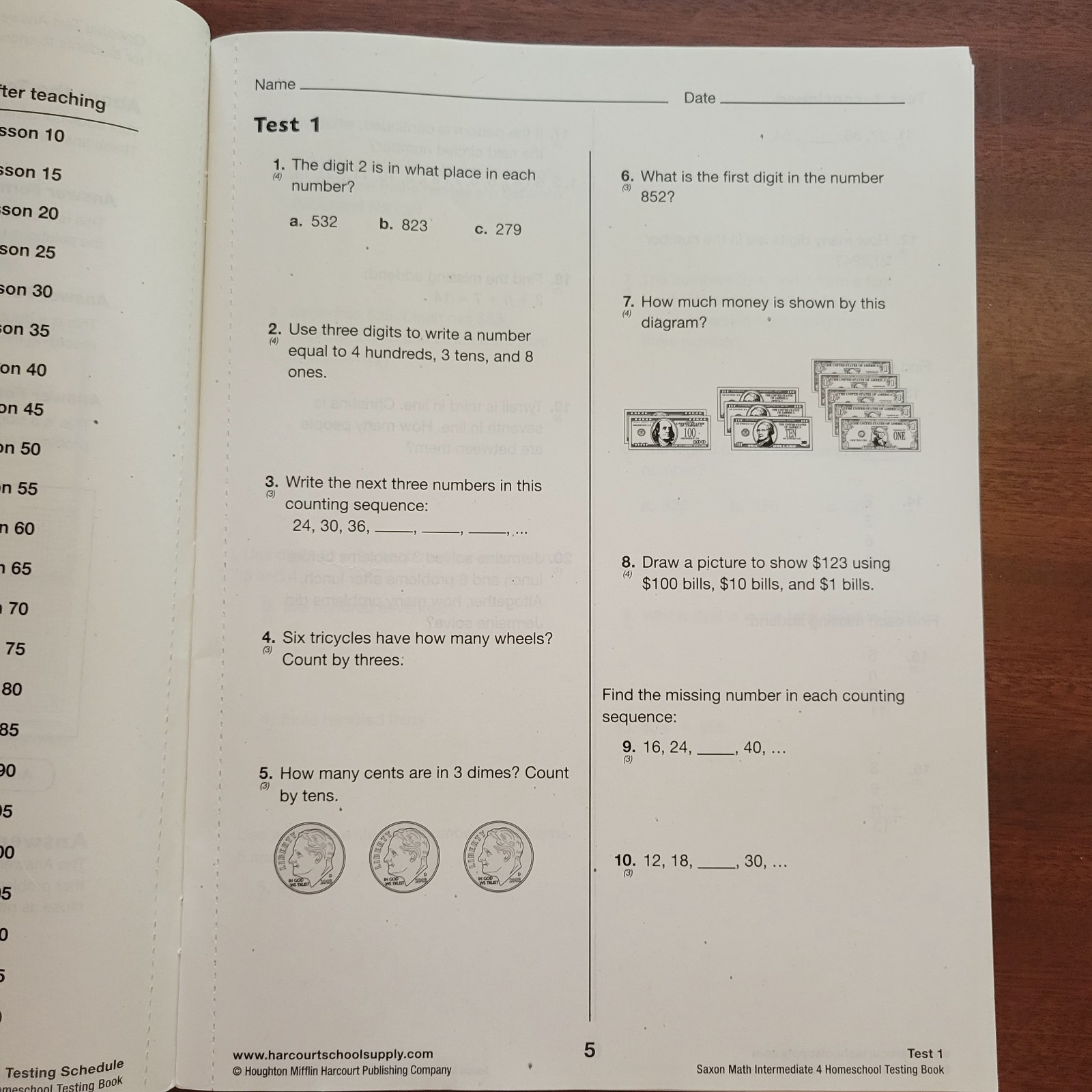 Saxon Intermediate 4th Grade, Student Edition, Tests, Wkbk, Solution, 4 Books