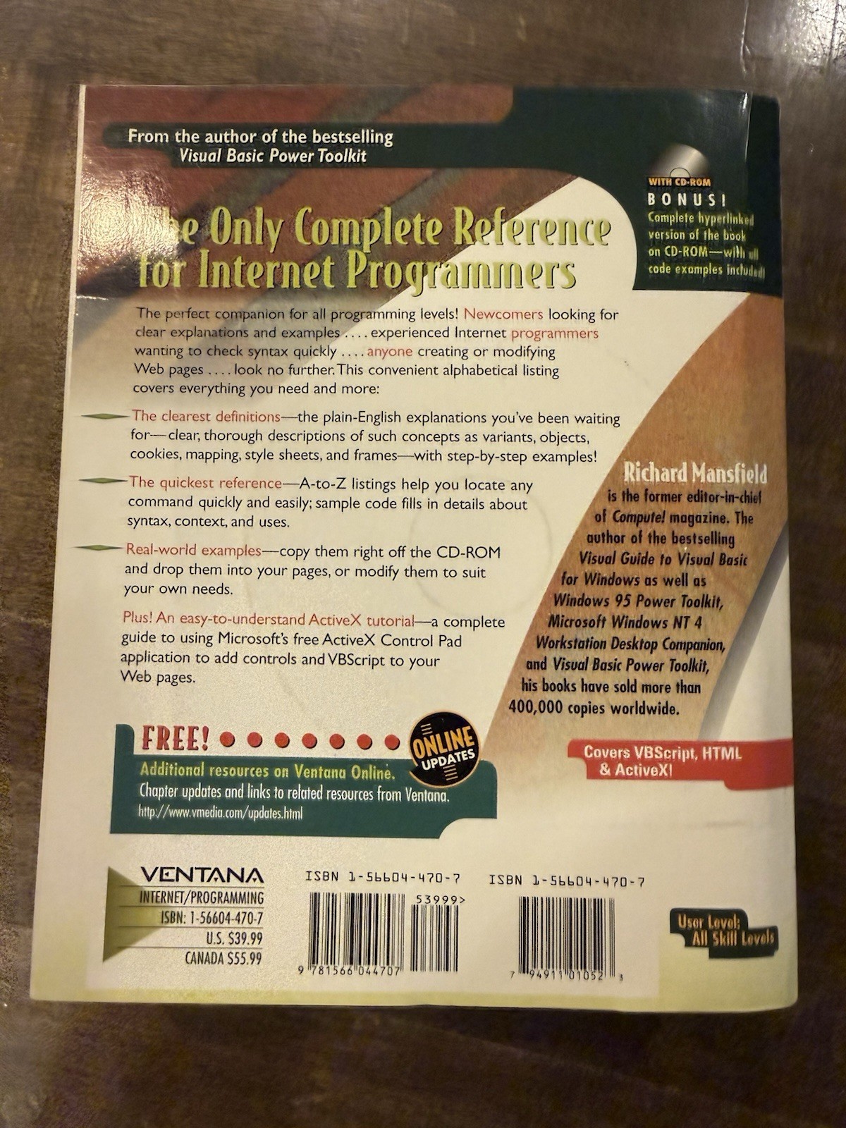 The Comprehensive Guide to Vb Script: The Encyclopedic Reference CD ROM IS NEW