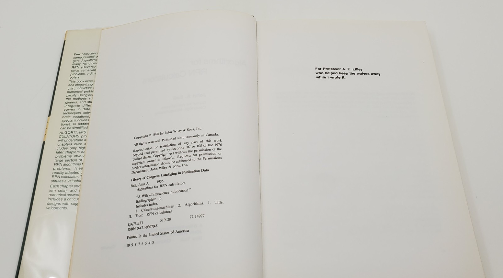 Algorithms for RPN Calculators by John A. Ball 1978 Edition Wiley Interscience