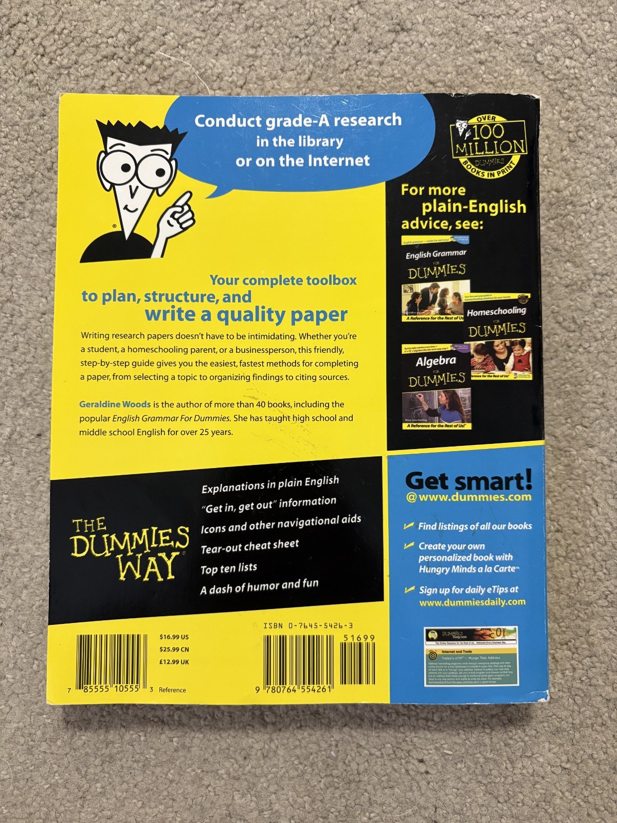 Research Papers for Dummies (Paperback) by Woods, Geraldine – LIKE NEW