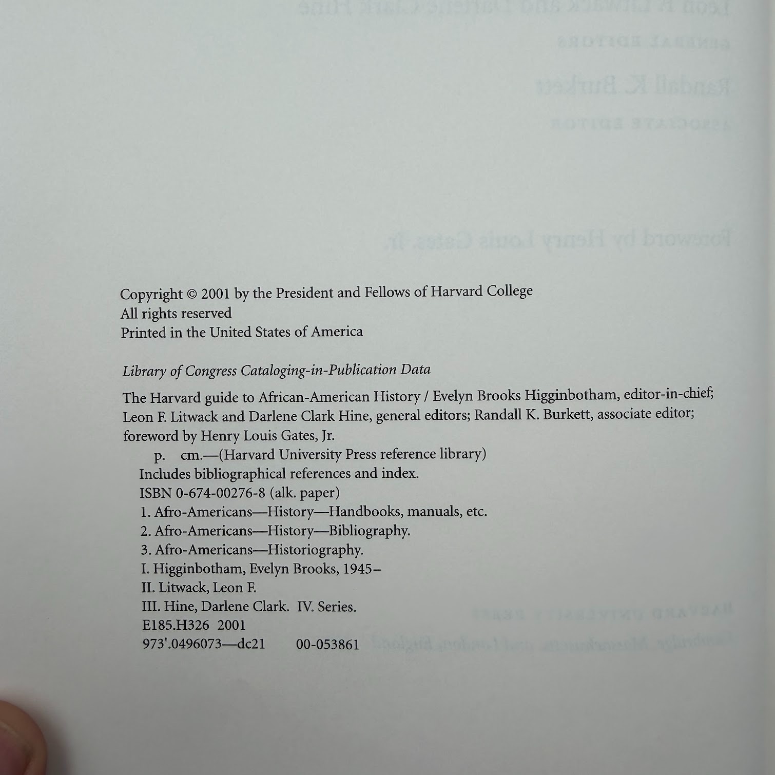 Harvard University Press Reference Library Guide to African-American History CD