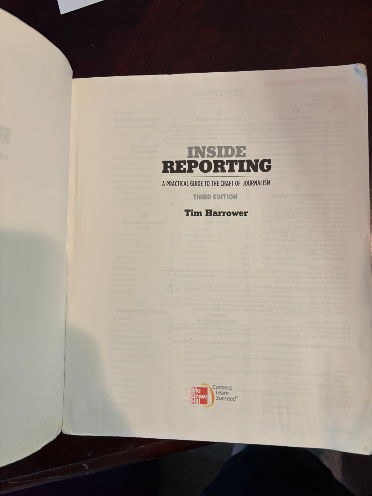 Inside Reporting Practical Guide to Journalism (2012) 3rd Edition Tim Harrower