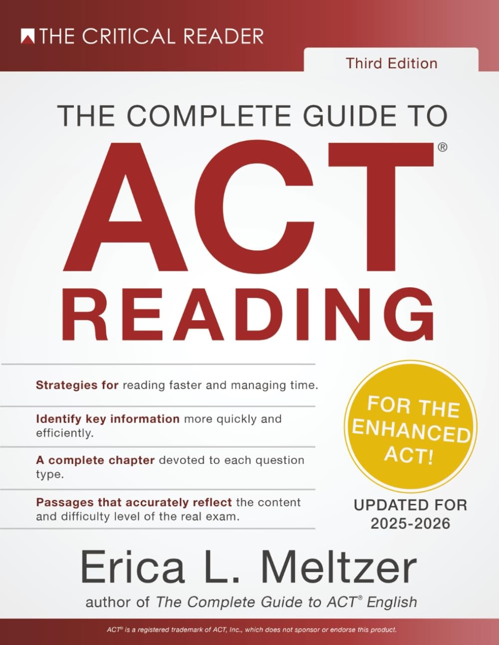 Erica L. Meltzer The Complete Guide to ACT(R) Reading, 3rd Edition (Paperback)