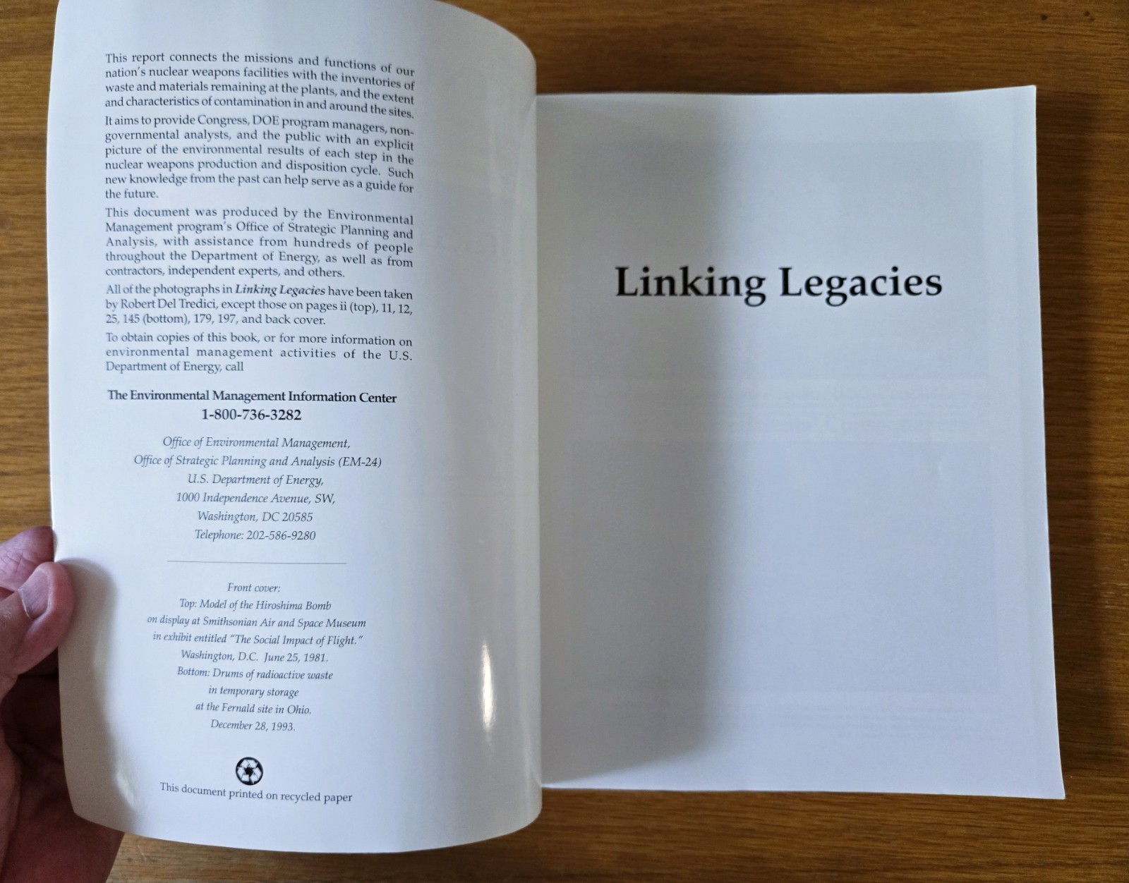 Linking Legacies: Nuclear Weapons Production Process Environmental Consequences