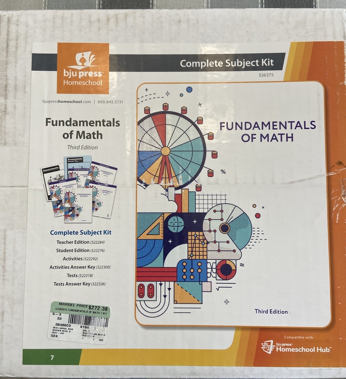 NEW BJU Press 7th grade FUNDAMENTALS OF MATH Complete Subject Kit 3rd ed Box Set