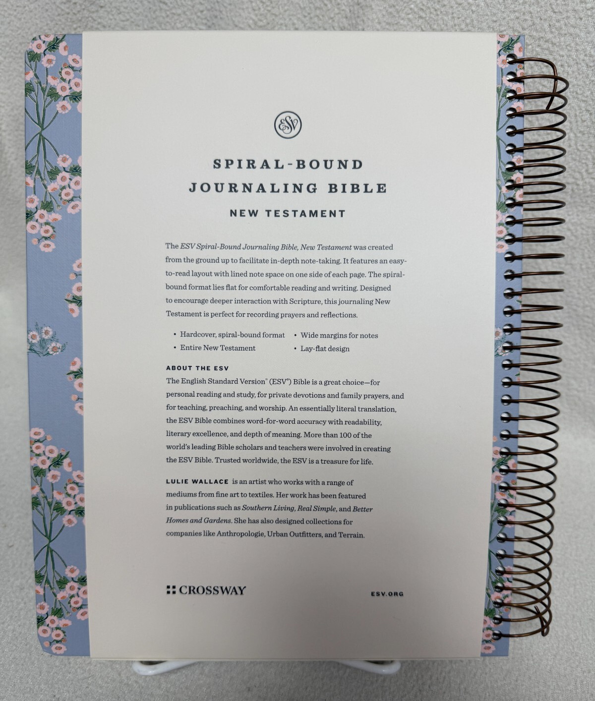 ESV Spiral-Bound Journaling Bible New Testament Hardcover Artwork Lulie Wallace