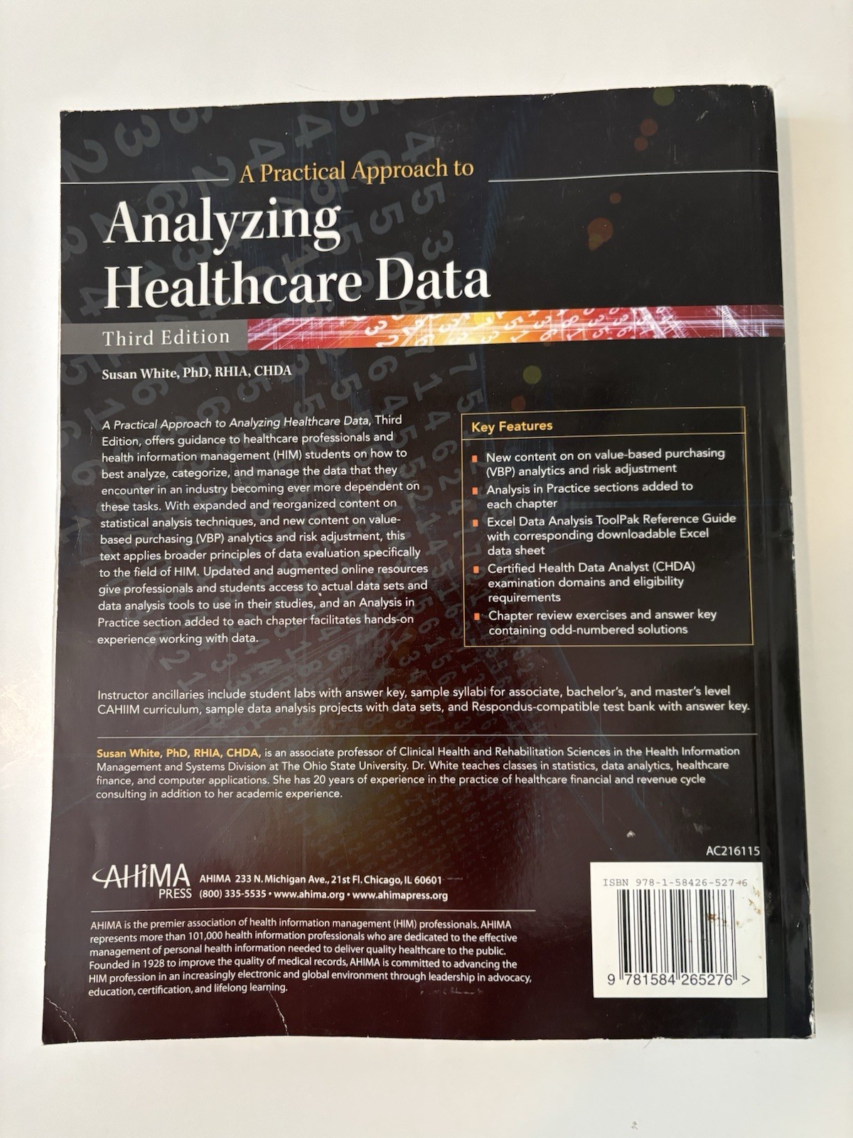 A Practical Approach To Analyzing Healthcare Data. 3rd Edition. By Susan White