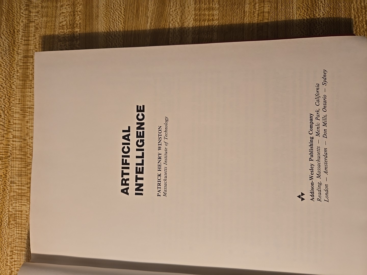 Artificial Intelligence by Winston, Patrick Henry Hardback Book