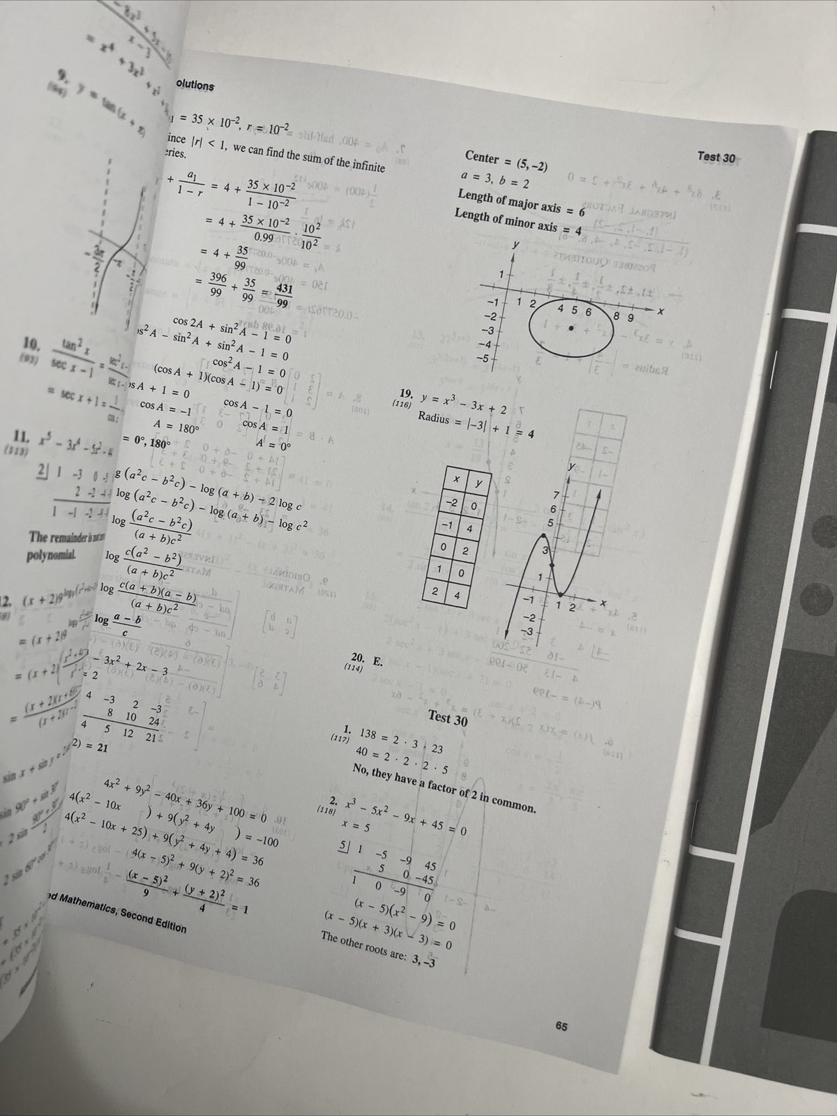 Saxon advanced mathematics (2nd edition) answer key AND test forms (NO TEXTBOOK)