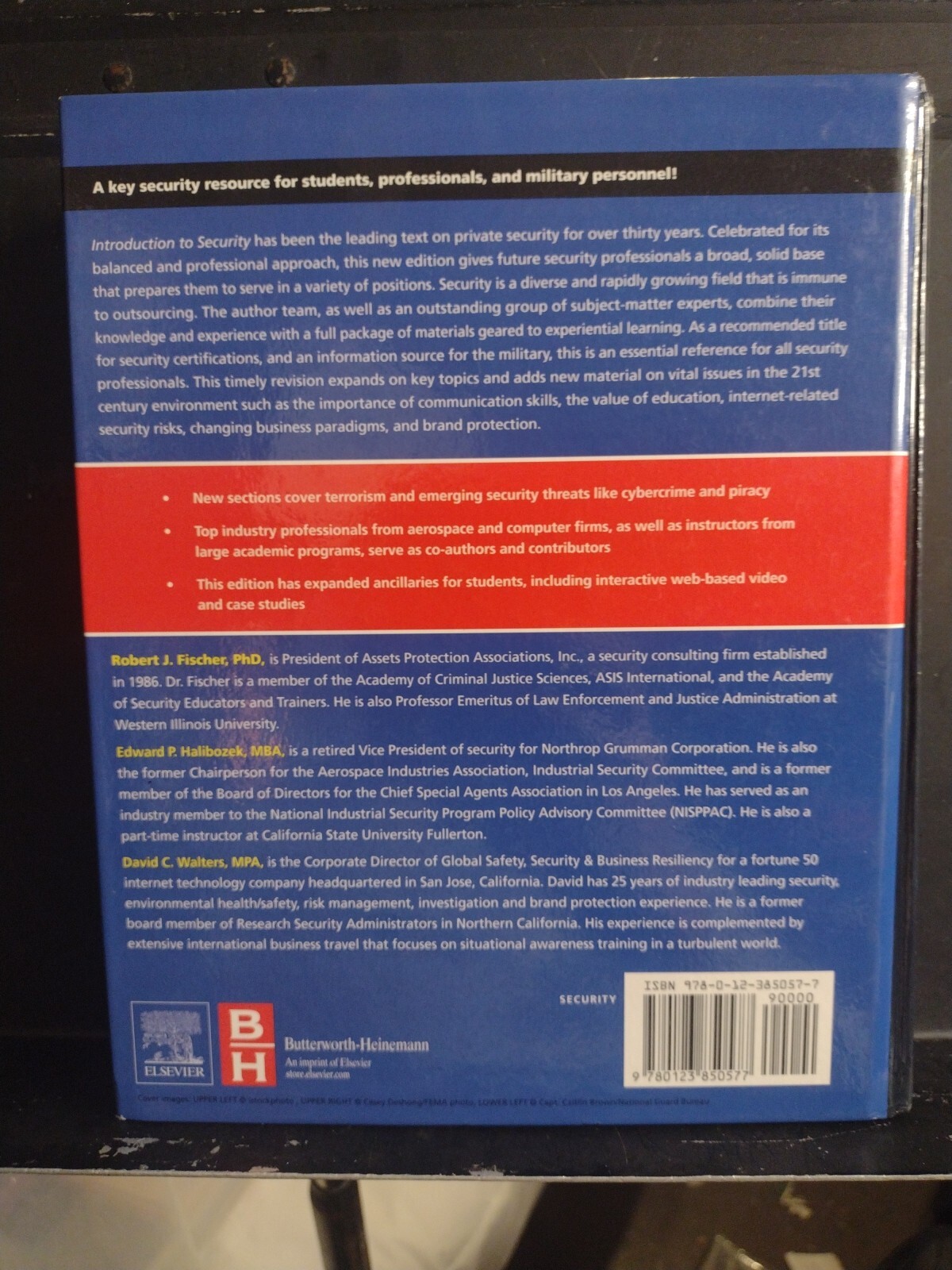 Introduction to Security, Ninth Edition Robert Fischer Hardcover 528 Pages New!