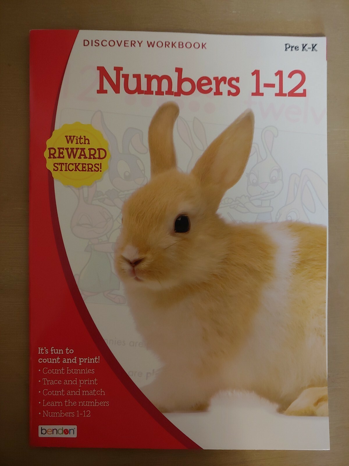 School Supplies: Discovery Workbook “Numbers 1-12~Reward Stickers” ~32 Pages NEW