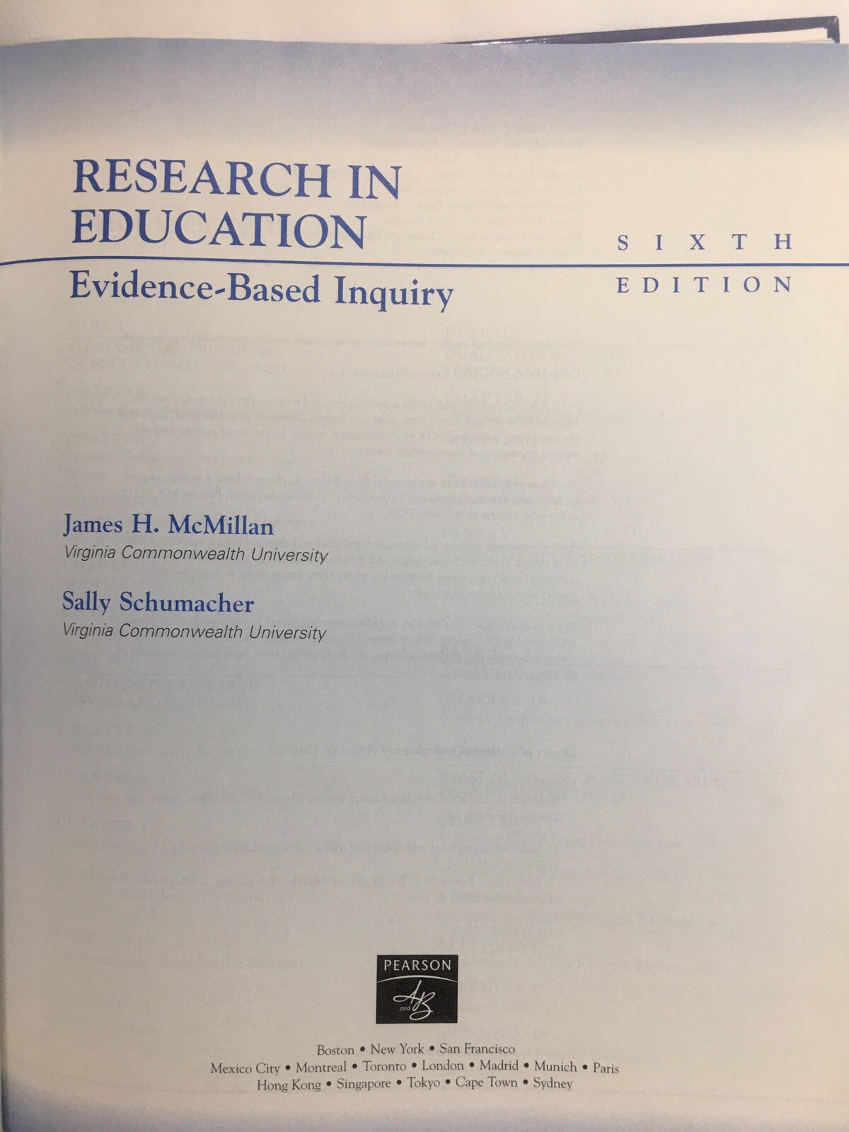 Research in Education Evidence-Based Inquiry,6th Edition, McMillan/Schumacher