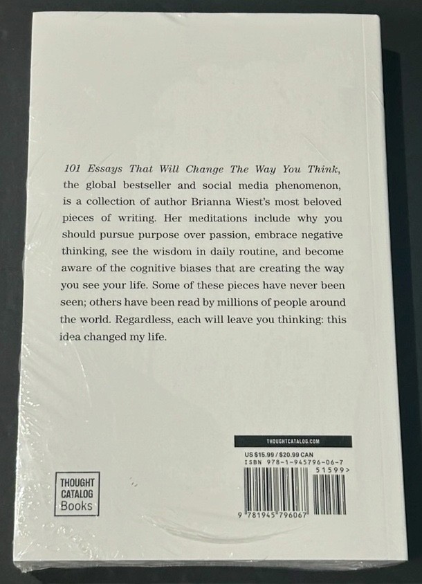 101 Essays That Will Change the Way You Think by Brianna Wiest (2016, Paperback)