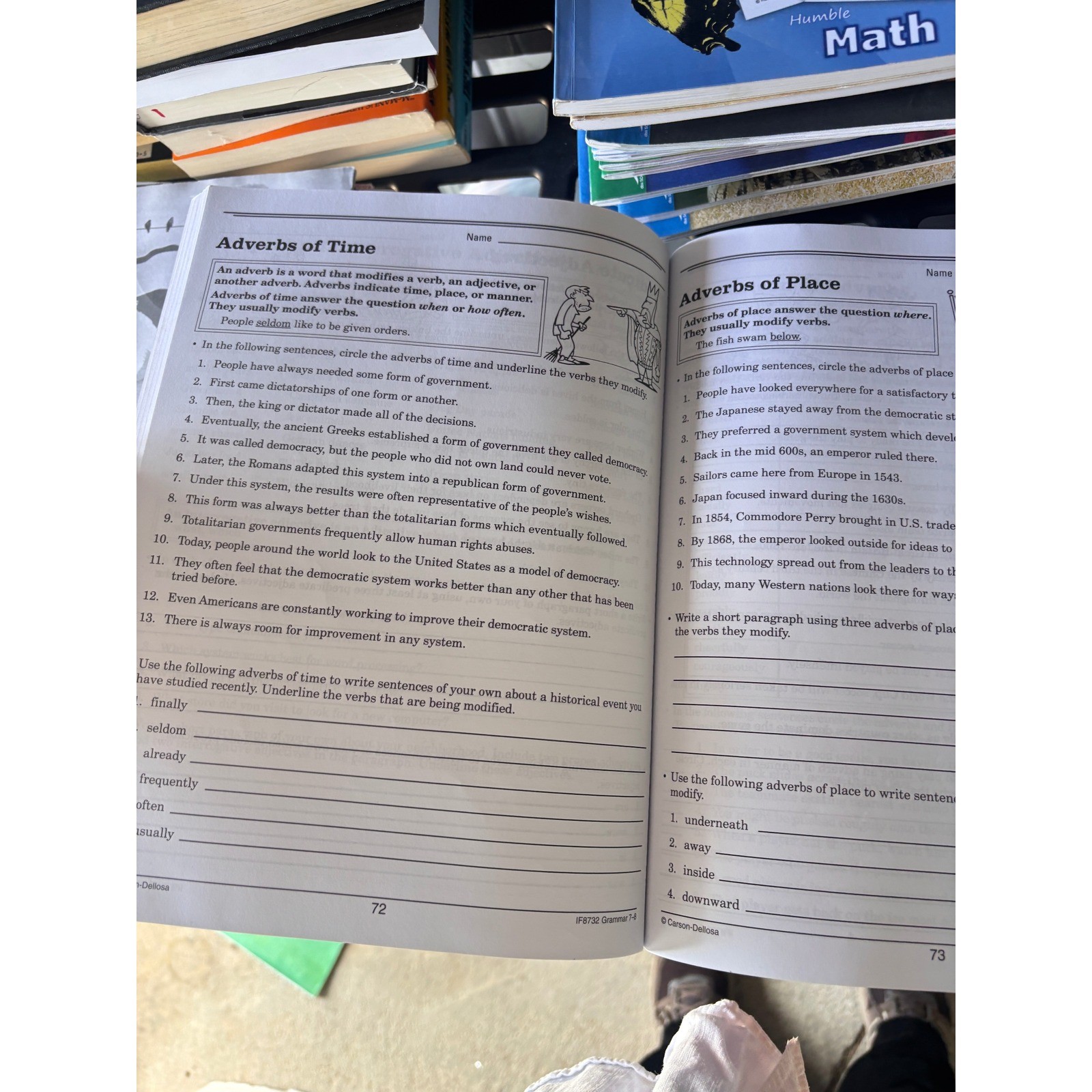 Carson Dellosa Grammar Workbook Grades 7-8 OS Red Reproducible Activities IF8732