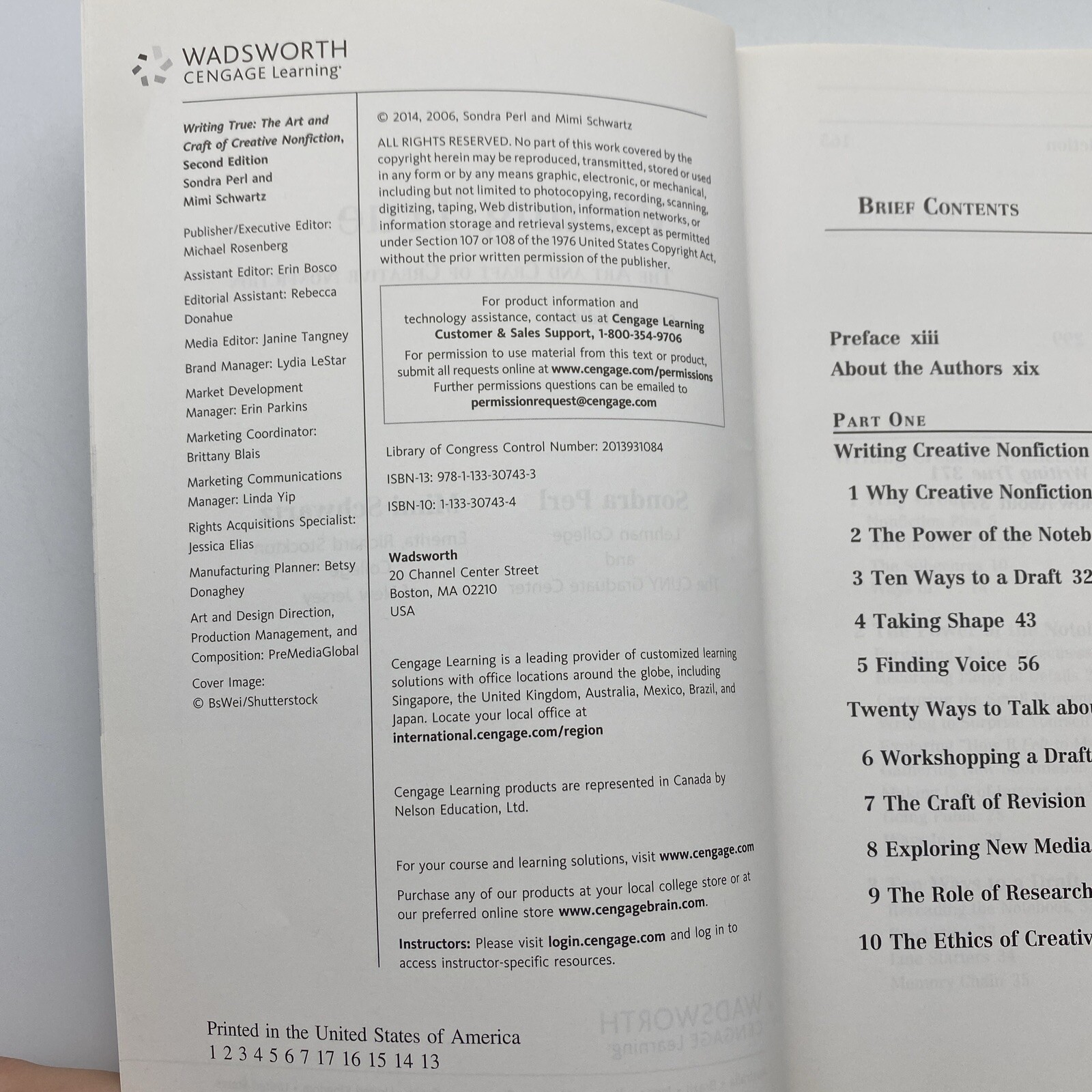 Writing True: The Art and Craft of Creative Nonfiction Sondra Perl Mimi Schwartz