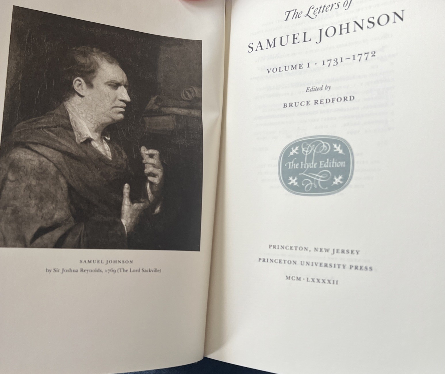 Letters of Samuel Johnson – Hyde Edition 5 volumes complete VG DJ Princeton